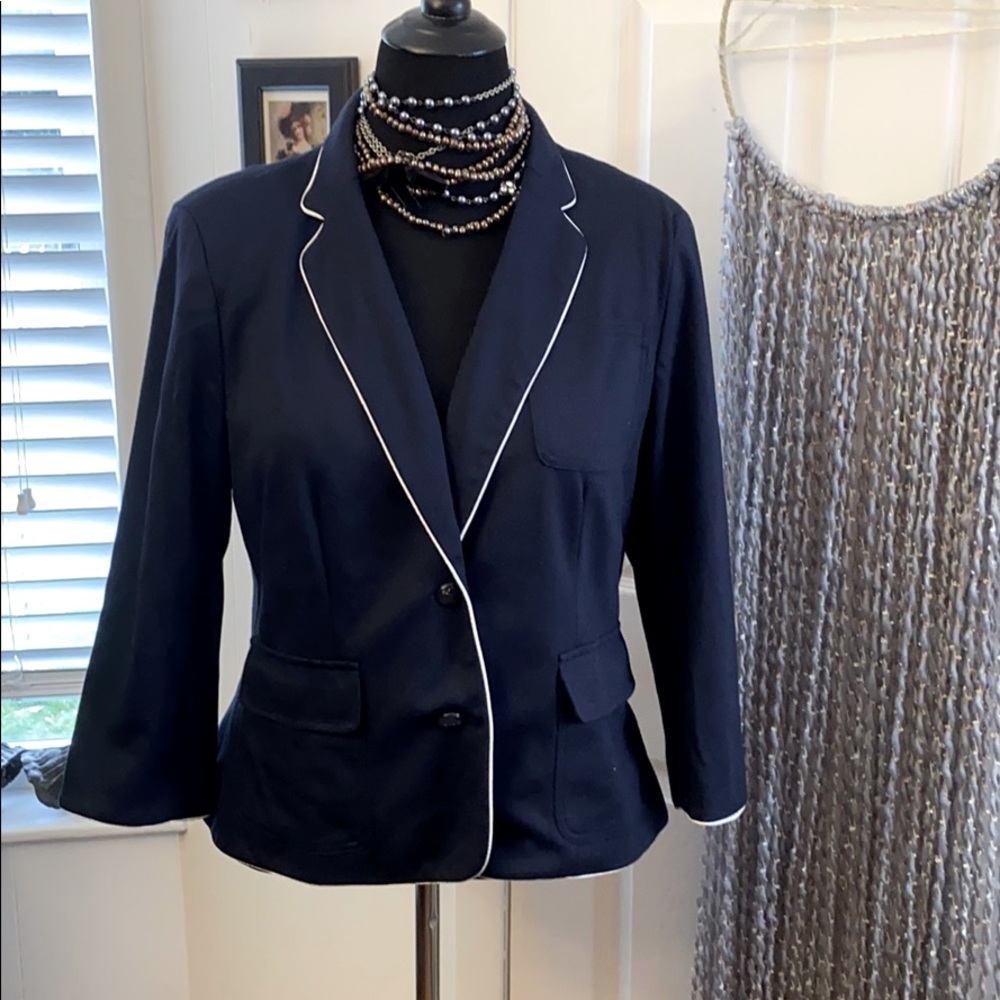 SENT TO THREDUP ✈️ JCP knit quarter sleeve blazer